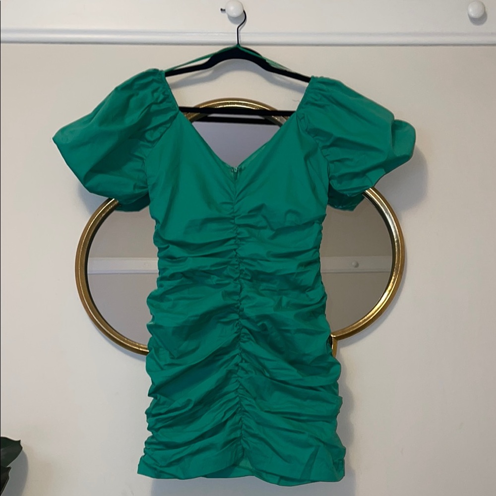 Elegant Green Ruched Dress